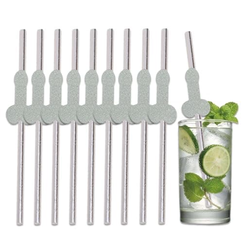 20-Pack Novelty Cutout Disposable Paper Straws (Silver)