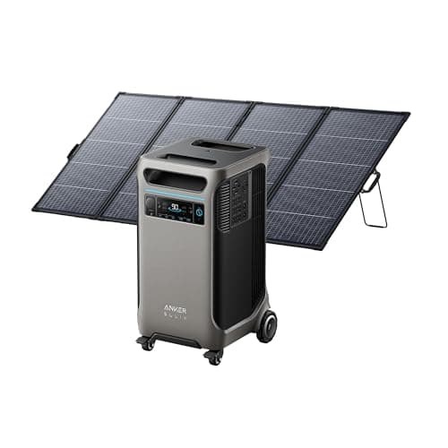 Anker SOLIX F3800 Portable Power Station with 400W Bifacial Solar Panel, 3,840Wh LiFePO4 Battery, 6,000W AC Output (120V / 240V), Solar Generator for Home Use, RV, Emergency Backup, Power Outages