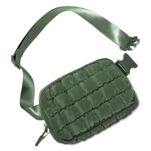 Gitus Trending Gifts for Women Puffer Crossbody Bags for Women Belt Bag Fanny Pack with Adjustable Straps Lightweight Quilted Puffy Bag Woman Gifts (Green)