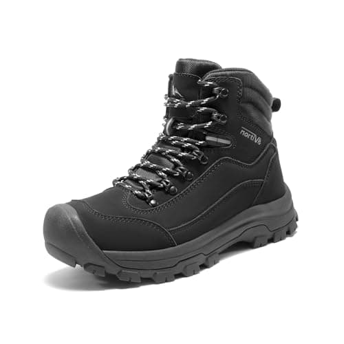 NORTIV 8 Women's Hiking Boots Waterproof Trekking Camping Trail Backpacking Boots for Outdoor,Size 5.5,Black,SNHB243W