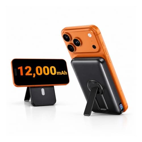 Eissix Portable Charger 12000mAh, Foldable Stand, for Magsafe Power Bank