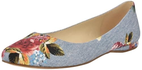 Nine West Women's Speakup Flat, Blue Rose Denim Multi 423, 6