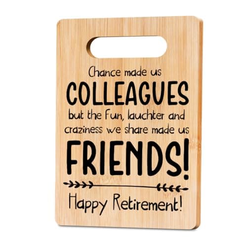 Retirement Gift for Woman Man Mom Farewell Goodbye Going Away Gifts for Coworker Friends Colleague Leader Teacher Happy Retirement Cutting Board Decorations for Kitchen
