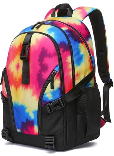 BLUEFAIRY High School Backpack for Girls Boys Middle School Bookbag for Kids Back to School Bag for College with Large Compartment Casual Daypack Mochilas para Niñas Adolescentes 18" Black Rose