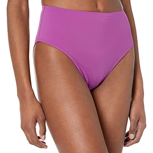 Amazon Essentials Women's High Waist High Leg Bikini Bottom, Violet, Medium