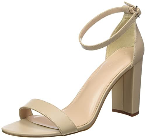 The Drop Women's Rebecca Strappy High Block Heel Sandal Shoe, Bone, 8 M US