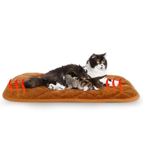NAMOTEK Self-Warming Cat Bed Indoor/Outdoor Super Soft Self Heating Pet Mat Washable Thermal Pad for Cat & Dog 35x23 inch