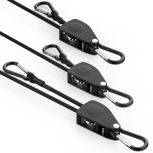 SDTC Tech 3 Pack Adjustable Bungee Cords with Carabiner Hooks, Black