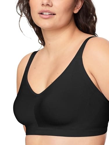 Warner's womens Easy Does It Underarm Smoothing With Seamless Stretch Wireless Lightly Lined Comfort Rm3911a Bra, Rich Black, Medium US