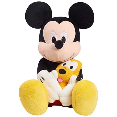 Disney Classics Lil Friends Mickey Mouse and Pluto 11.5-inch Large Plushie Stuffed Animal, Kids Toys for Ages 2 Up by Just Play