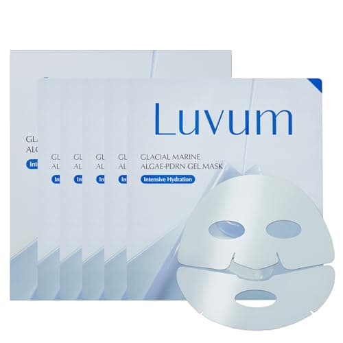 LUVUM Glacial Marine Algae-PDRN Gel Mask, Algae PDRN, Mineral Rich Water, Overnight Hydrogel Mask, 4+1 Pack