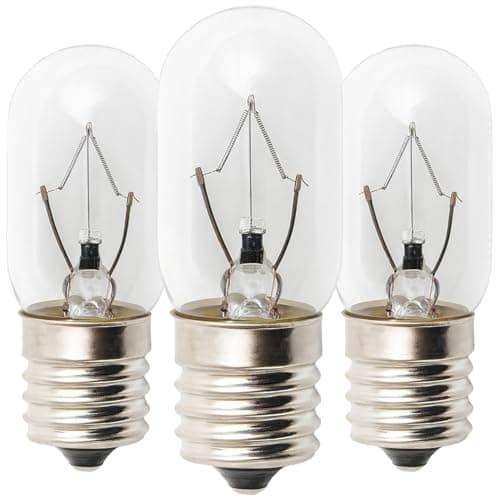 SATONA Microwave Oven Bulbs - Model 8206232A, 125V 40W E17 Base - Ideal for Under Hood, Lava Lamps, Salt Lamps - Compatible with Part Numbers 1890433, 8206232, AP4512653 (3)