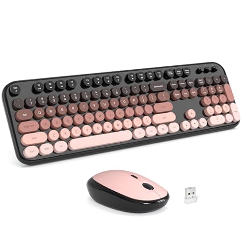 MOFII Wireless Keyboard and Mouse Combo - BlackBerry Gradient Full-Sized Plug and Play Colorful Computer Keyboards - 104 Keys Round Keycap USB 2.4G Cute Keyboard for Windows/Laptop/Mac/Desktop/PC