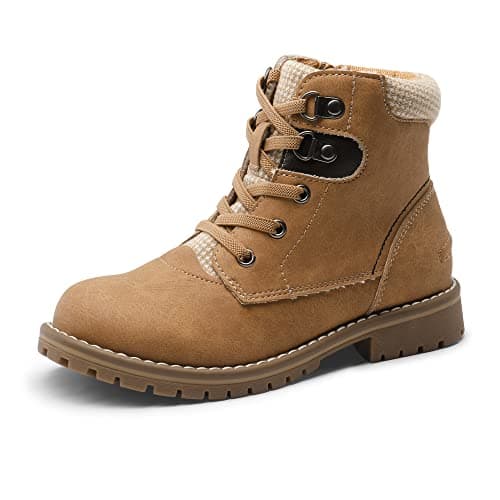 Bruno Marc Boys Girls Ankle Boots Side Zipper Outdoor Comfort Autumn Winter Casual Lace Up Combat Boots,Brown,Size 9 US Toddler SBBO222K