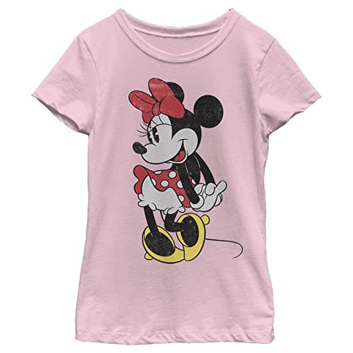 Girl's Mickey & Friends Retro Minnie T-Shirt - Light Pink - Small