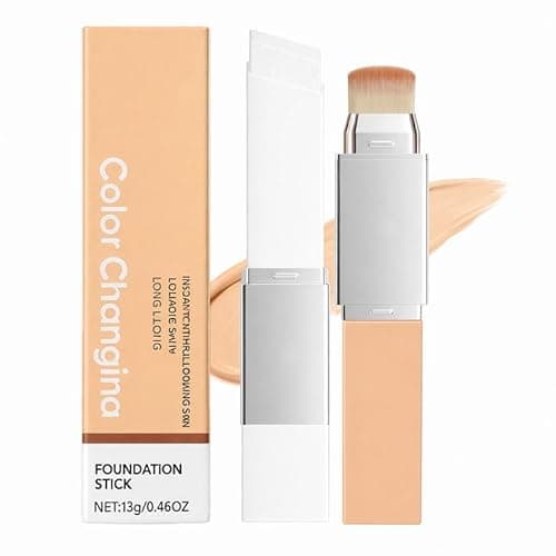 Blanc Cover Cream Stick – Korean Color Changing Foundation Stick with Volufiline & Collagen – Concealer Foundation Sticks for Dewy Skin– Makeup Foundation Stick with Detachable Brush (Natural)
