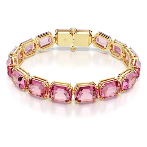 Swarovski Millenia Bracelet, Pink Octagon-Cut Crystals in a Gold-Tone Finished Setting, Part of the Millenia Collection