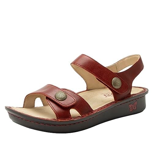 Alegria Womens Vienna Garnet Leather Sandal 5-5.5 M US