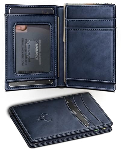 BULLIANT Slim Wallet For Men 12Cards,Magnetic Flip Build-in Money Clip Airtag Compatible-RFID Blocking