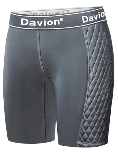 Davion Softball Sliding Shorts Women Padded Compression Slider Shorts for Softball Baseball (Grey-S)