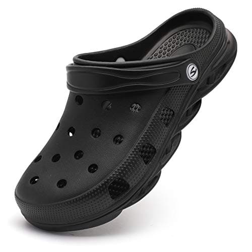 HOBIBEAR Unisex Garden Clogs Shoes Slippers Sandals for Women and Men (Black,Women 6.5/Men 5.5)