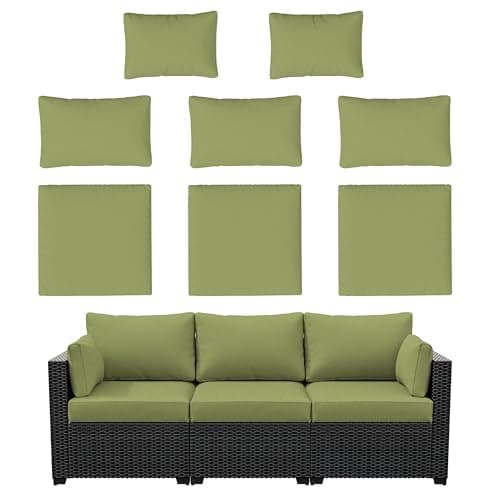 8p Outdoor Cushion Slipcovers Patio Cushion Covers Replacement, Covers Only