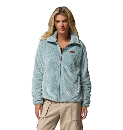 Columbia Womens Fire Side II Sherpa Full Zip Fleece Jacket, Crushed Blue, 3X