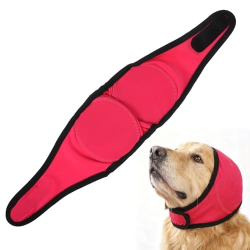Elegaperma Dog Ear Covers for Noise, Rose Red Adjustable Dogs Ears Protection for Noise, Dog Grooming Ear Cover, Calming Muff for Grooming and Loud Events