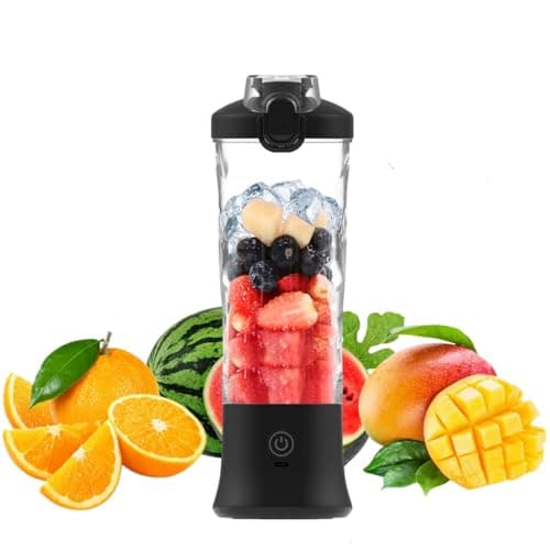 Fresh Juice Blender Portable,Single Serve Blender, For Shakes And Smoothies,Machine For Kitchen, Office, Gym, 4000mAh (Black)