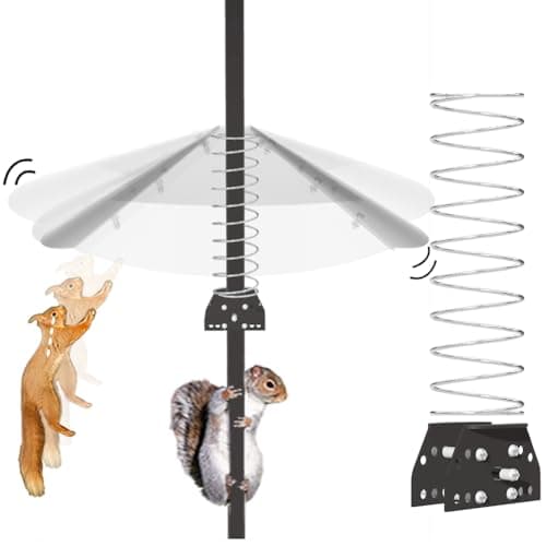 Pirateant 20 Inch Transparent Squirrel Baffle Bird Feeder Pole,Squirrel Guard with Spring for Better Defense，Bird Feeder Protection for Outdoor Shepherd's Hooks.