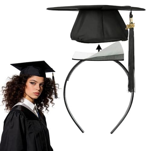 Gaduupa Square Graduation Cap Headband Insert Firm Anti-Fall Hair Band for Grad Caps Headbands Fixed Adhesive Felt 1Pcs (Square)