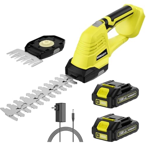 20V Hedge Trimmer Cordless with 2 Battery and Charger, 2 In 1 electric Hedge Shears, Shrub Trimmers with 2 Blades, Battery Powered Bush Trimmer Mini Handheld Grass Cutter Yard Tool, Gifts for Men, Dad