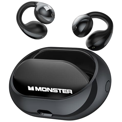 Monster Open Ear AC600 Headphones, Bluetooth 5.4 Wireless Earbuds with HiFi Stereo, Clip-On Earbuds with ENC Clear Call, 21H Playtime, Touch Control, IPX6 Waterproof Wireless Headphones for Sport