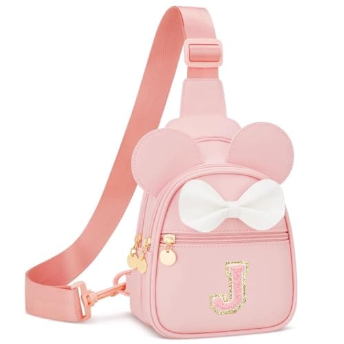 CLOUDWINGS Initial Sling Bag Crossbody Purse for Kids Girls Age 3-8