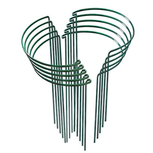 Plant Support Stakes, 10 Pack Metal Peony Cages and Support, Plant Stakes for Indoor Outdoor Plants, Plant Support Ring for Flowers(10" W x 15.8" H)