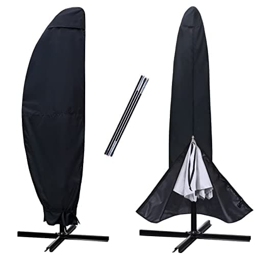 NettyPro Patio Umbrella Cover Outdoor Waterproof Cantilever Parasol Banana Umbrella Cover Fits 10ft to 11ft, Black