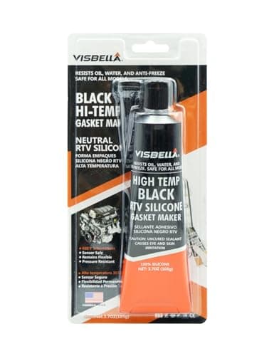 Visbella High Temperature RTV Silicone Gasket Maker, Sealed Oil Resistant Waterproof Quick Dry Liquid for Bonding Internal Combustion, Steam Turbines, Automotive Engine Parts 3.7OZ (Black)