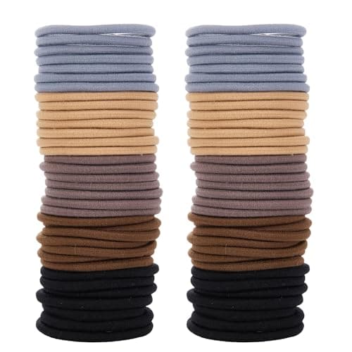 120 Pcs Multy-Colored Hair Ties Large Elastic Bands Bulk Ponytail Holders for Thick Hairs Women Men