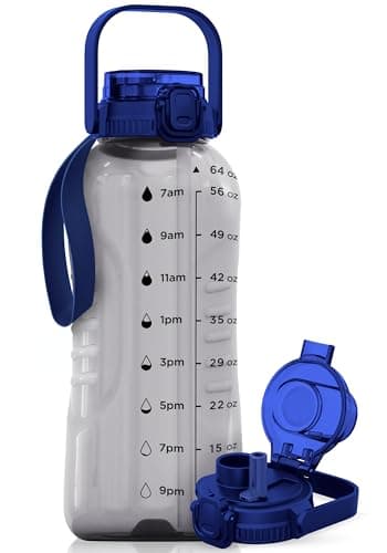 AQUAFIT 64 oz Water Bottle with Handle, 2in1 Lid