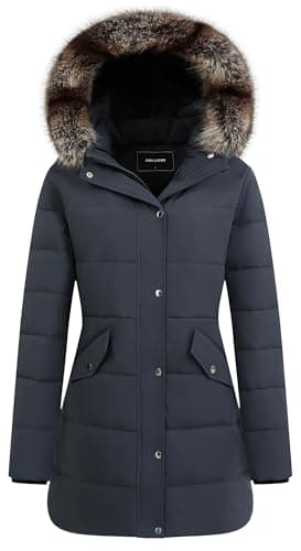 TYBBNY Women's Winter Coat Waterproof Long Insulated Parka with Detachable Hood - Fleece Lined, Windproof Cold Weather Jacket for Daily Commute & Outdoor Activities