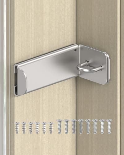 MeBantoo 90 Degree Door Hasp Latch Lock, 3.3 Inch, Silver