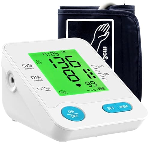 Blood Pressure Machine - Automatic Blood Pressure Monitor for Home Use - Large 4 Color LCD Screen and Adjustable Large Cuff for Reliable Readings - Irregular Heartbeat and Hypertension Detection