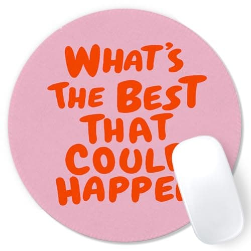 Nipil Pink and Orange Inspirational Mouse Pad, What's The Best That Could Happen Positive Mousepad Mouse Mat with Non-Slip Rubber Base for Home Office Desk Accessories, 7.9x7.9 Inch