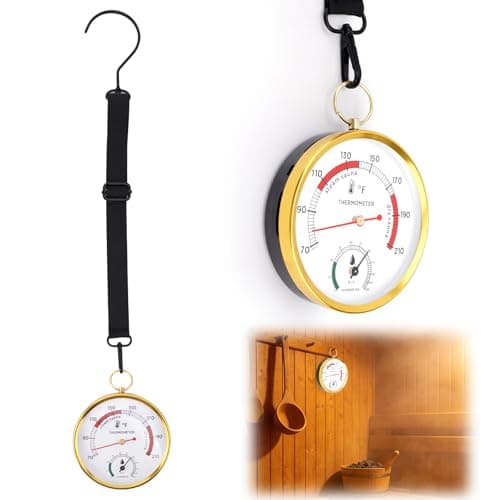 Sauna Thermometer and Hygrometer Fahrenheit with Lanyard, Portable Temperature Humidity Monitor for Steam Sauna Room Infrared/Indoor/Home Accessories Wall Mountable Gauge
