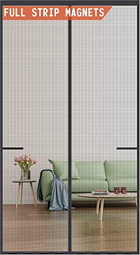 Magnetic Fiberglass Screen Door Mesh -Full Strip Magnets for Door to 37x 82