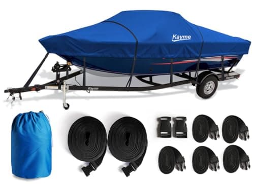 Kayme 1200D Heavy Duty Waterproof Boat Cover for up to 15ft Boats