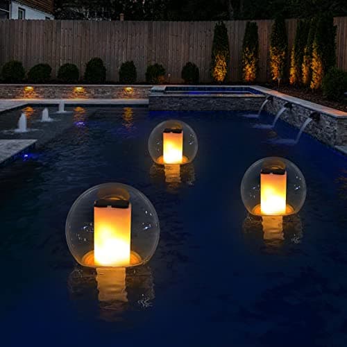 VISOFO Solar Floating Pool Lights for Swimming Pool, Flame Led Lamp, 1 pcs