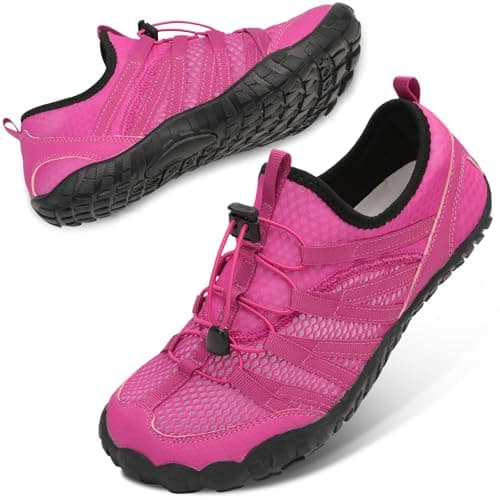 LeIsfIt Swim Water Shoes for Women Men Quick Dry Barefoot Aqua Sock Shoes for Beach River Pool Hiking Diving Surfing, Purple, 8.5 Women/7 Men