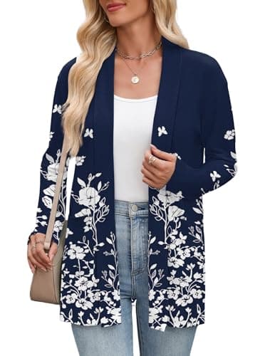 Zeagoo Lightweight Cardigan Sweaters for Women 2026 Summer Open Front Long Sleeve Cardigans with Pockets