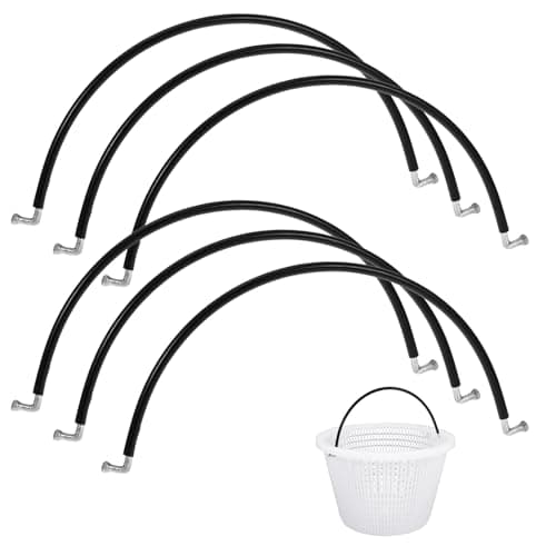 6Pcs Pool Skimmer Basket Handle Replacement Stainless Steel Handles Pool Filter Basket Handle Rust-Proof Universal Swimming Pool Skimmer Basket Handle for Inground&Above Ground Automatic Pool Skimmers